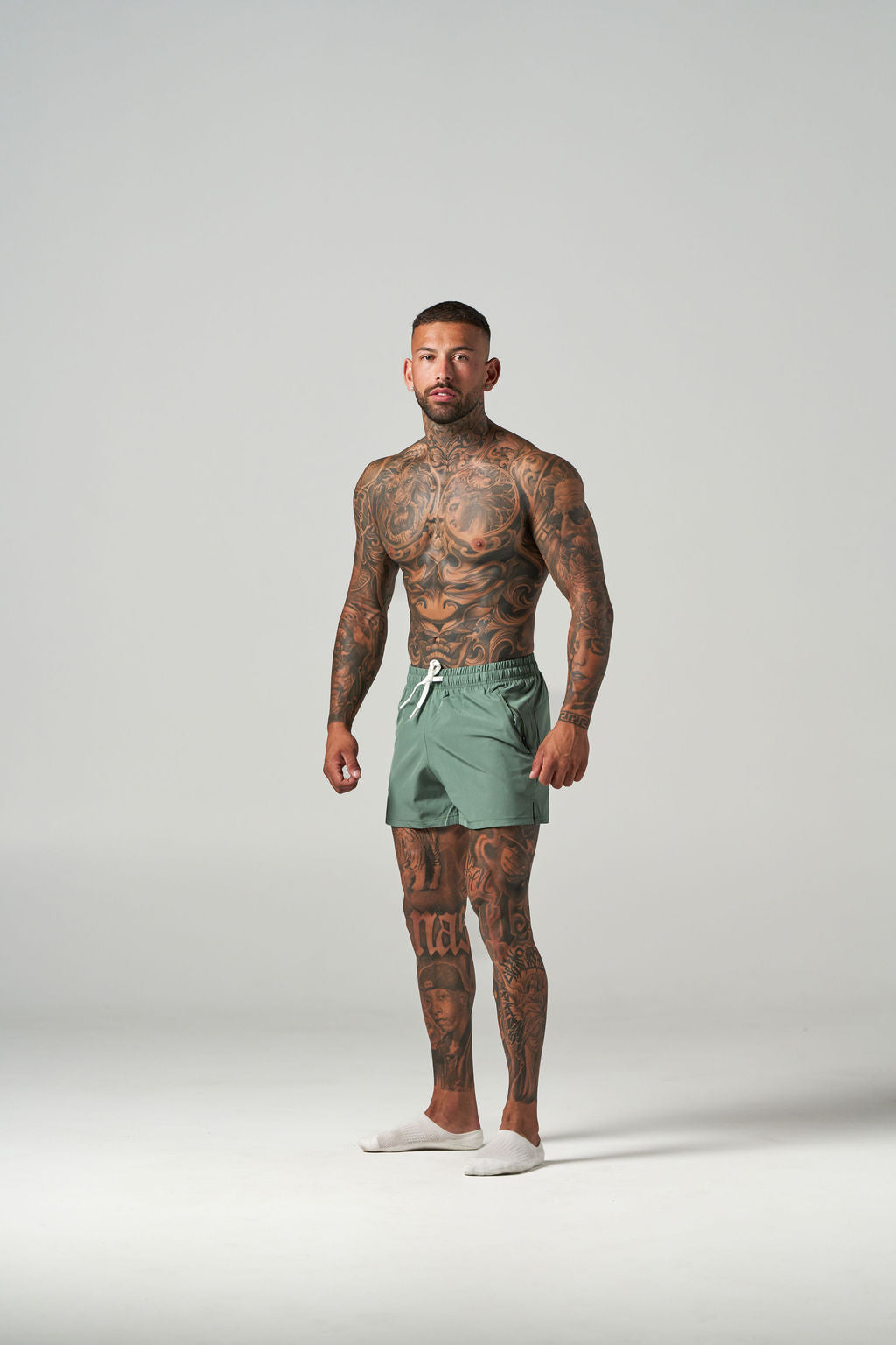 100 shorts - sage green